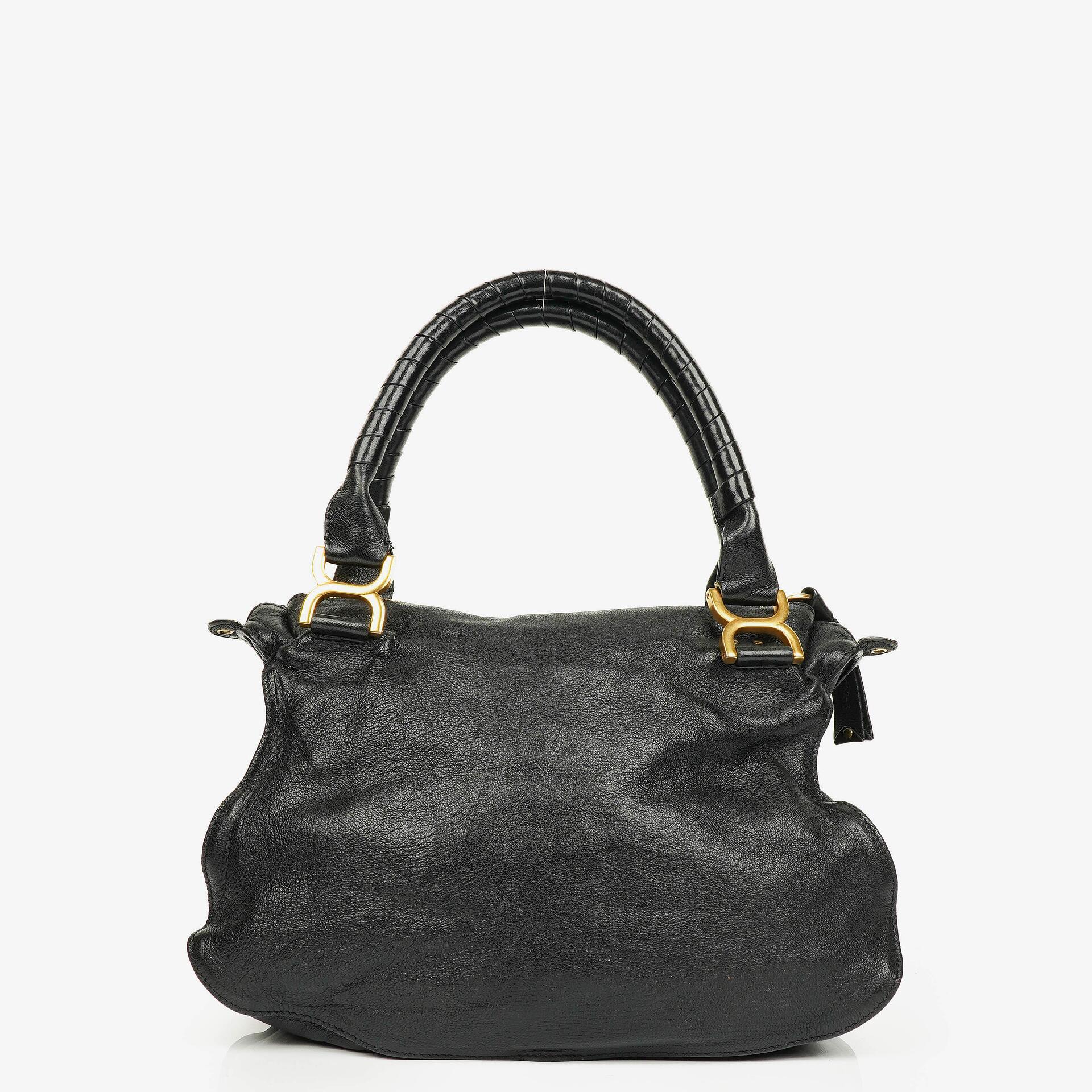 Chloé Marcie Schultertasche aus schwarzem Leder mit Tragegriff