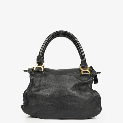 Chloé Marcie Schultertasche aus schwarzem Leder mit Tragegriff