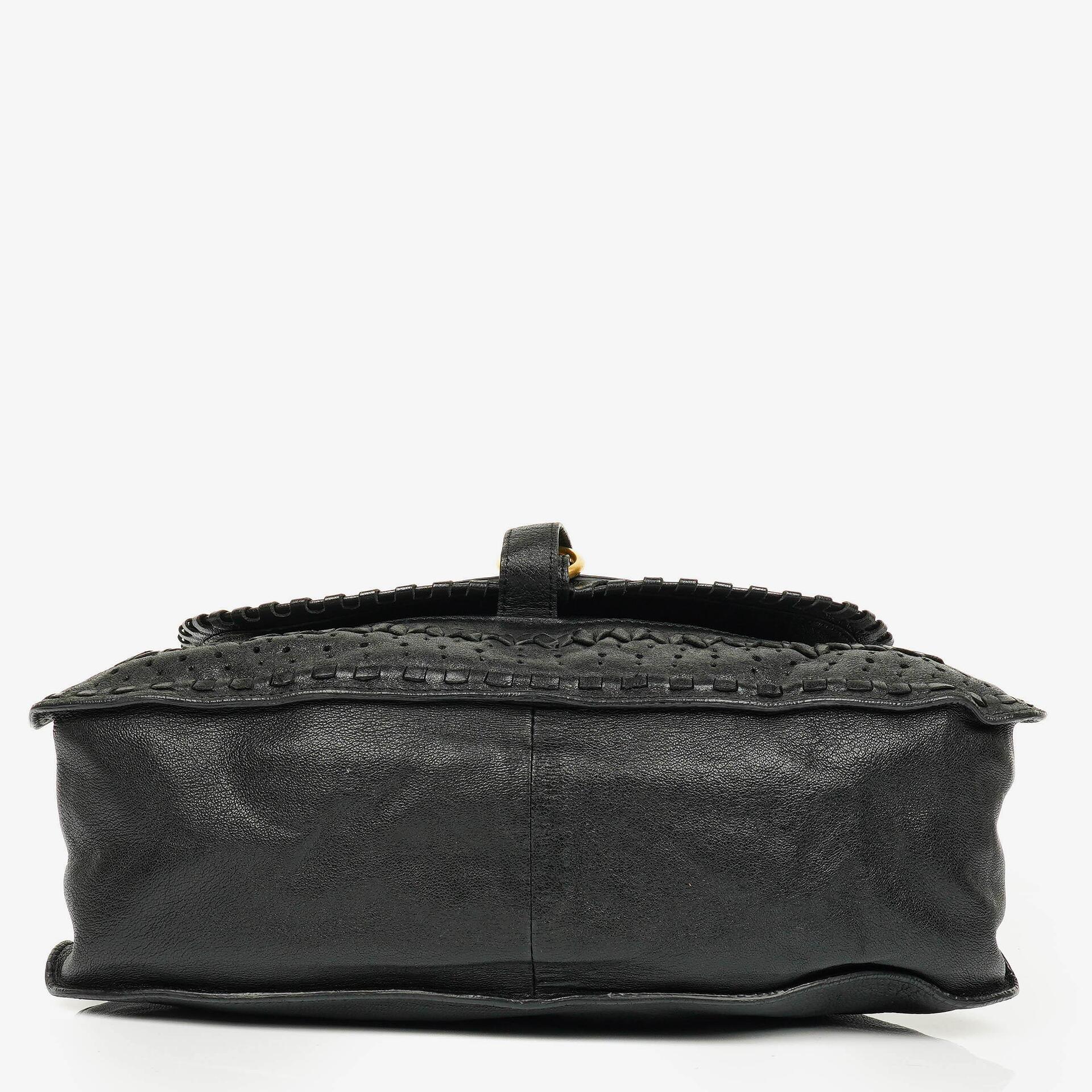 Chloé Marcie Schultertasche aus schwarzem Leder mit Tragegriff