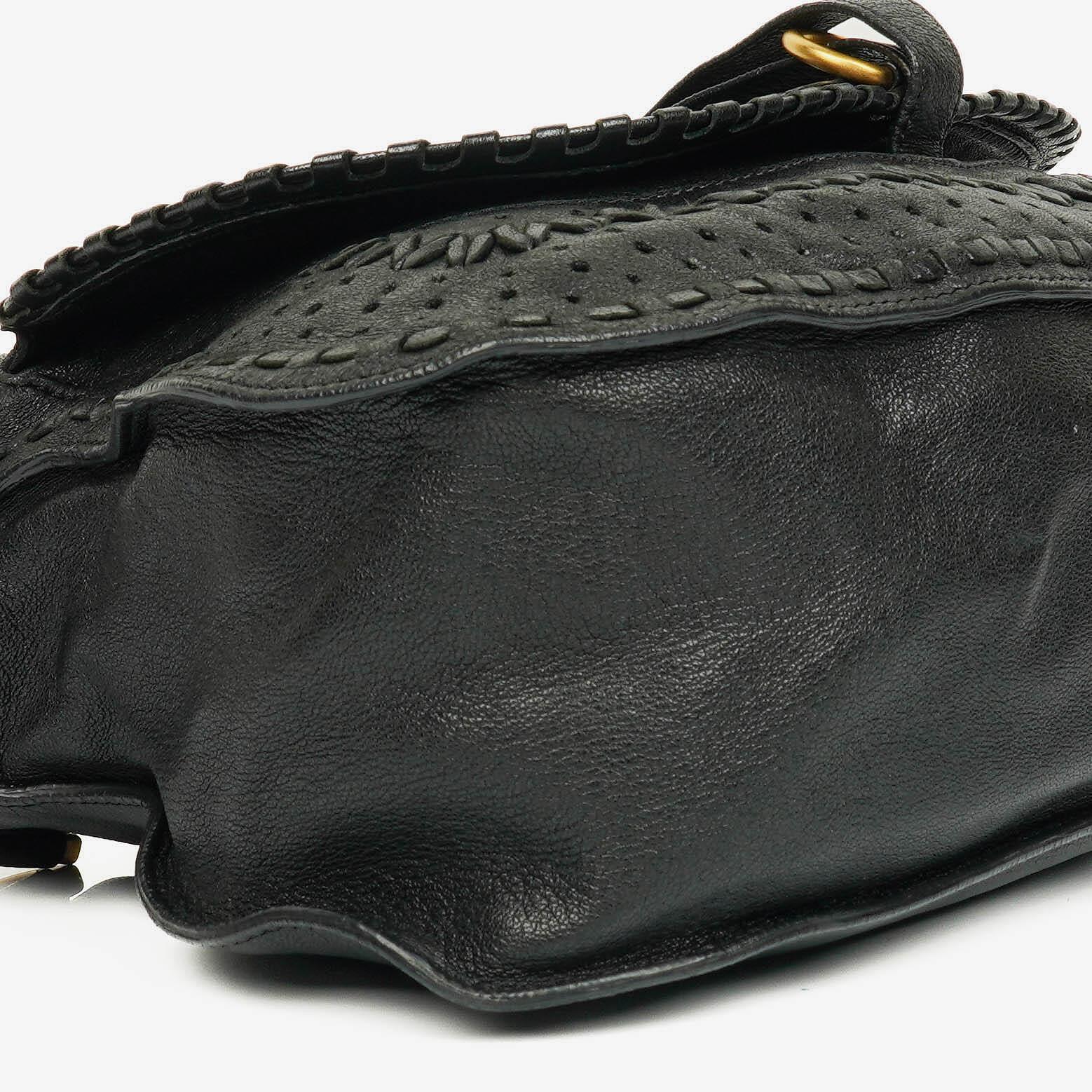 Chloé Marcie Schultertasche aus schwarzem Leder mit Tragegriff