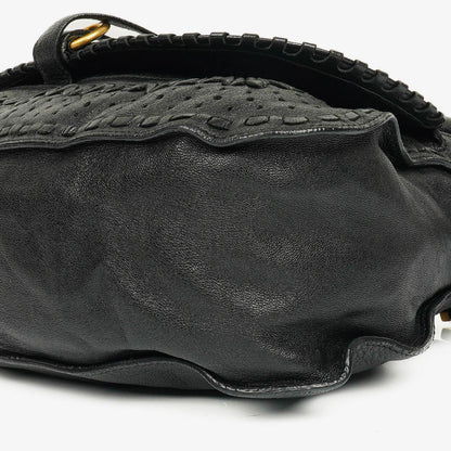 Chloé Marcie Schultertasche aus schwarzem Leder mit Tragegriff