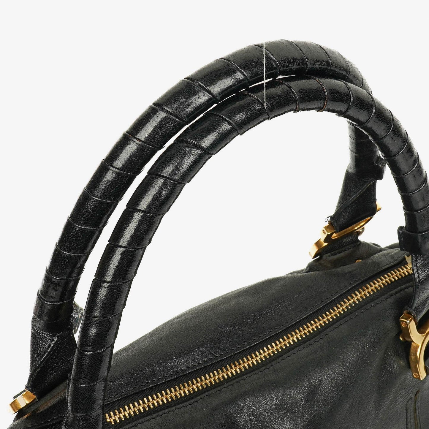 Chloé Marcie Schultertasche aus schwarzem Leder mit Tragegriff