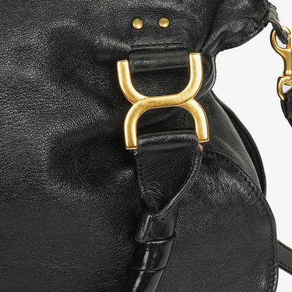 Chloé Marcie Schultertasche aus schwarzem Leder mit Tragegriff