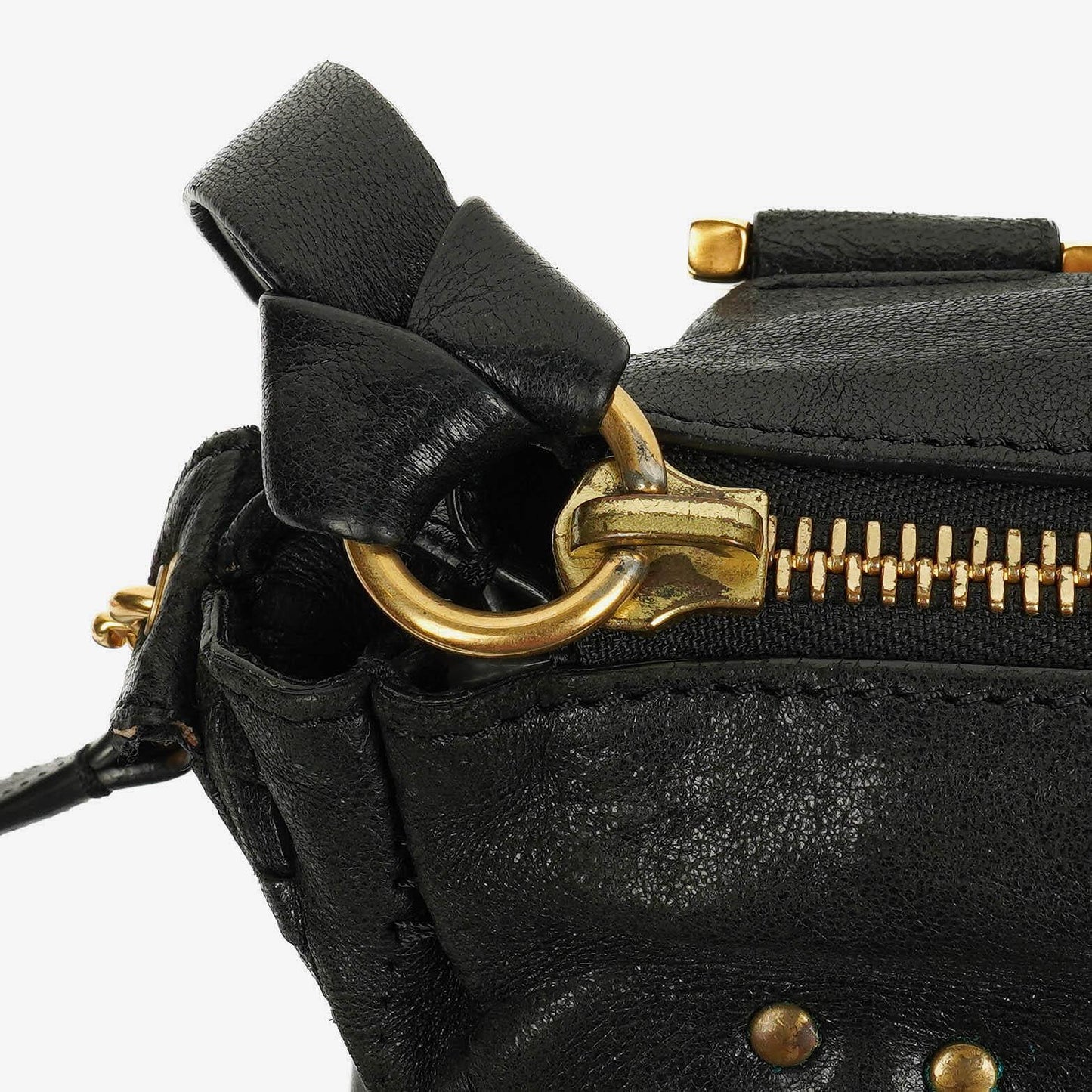 Chloé Marcie Schultertasche aus schwarzem Leder mit Tragegriff