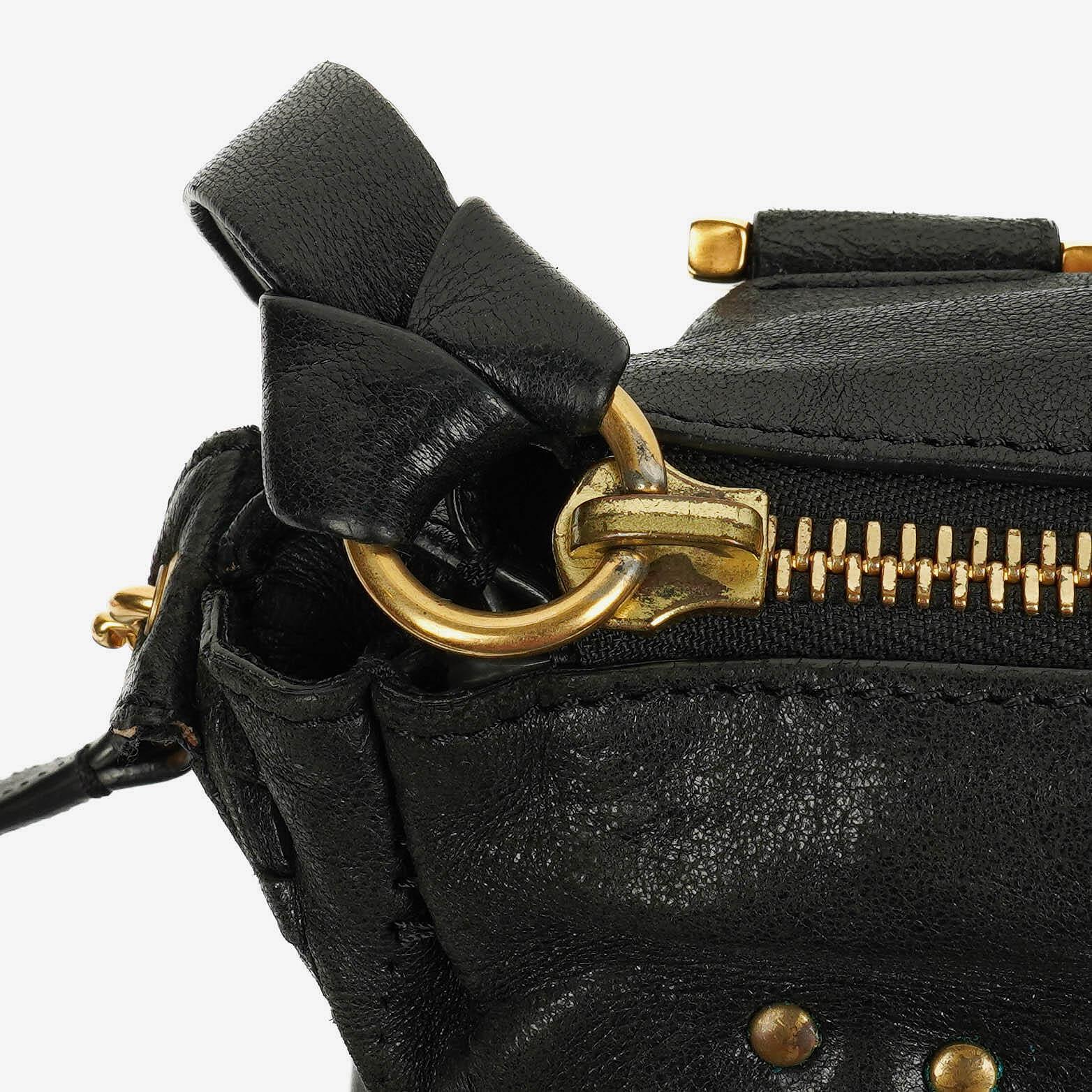Chloé Marcie Schultertasche aus schwarzem Leder mit Tragegriff