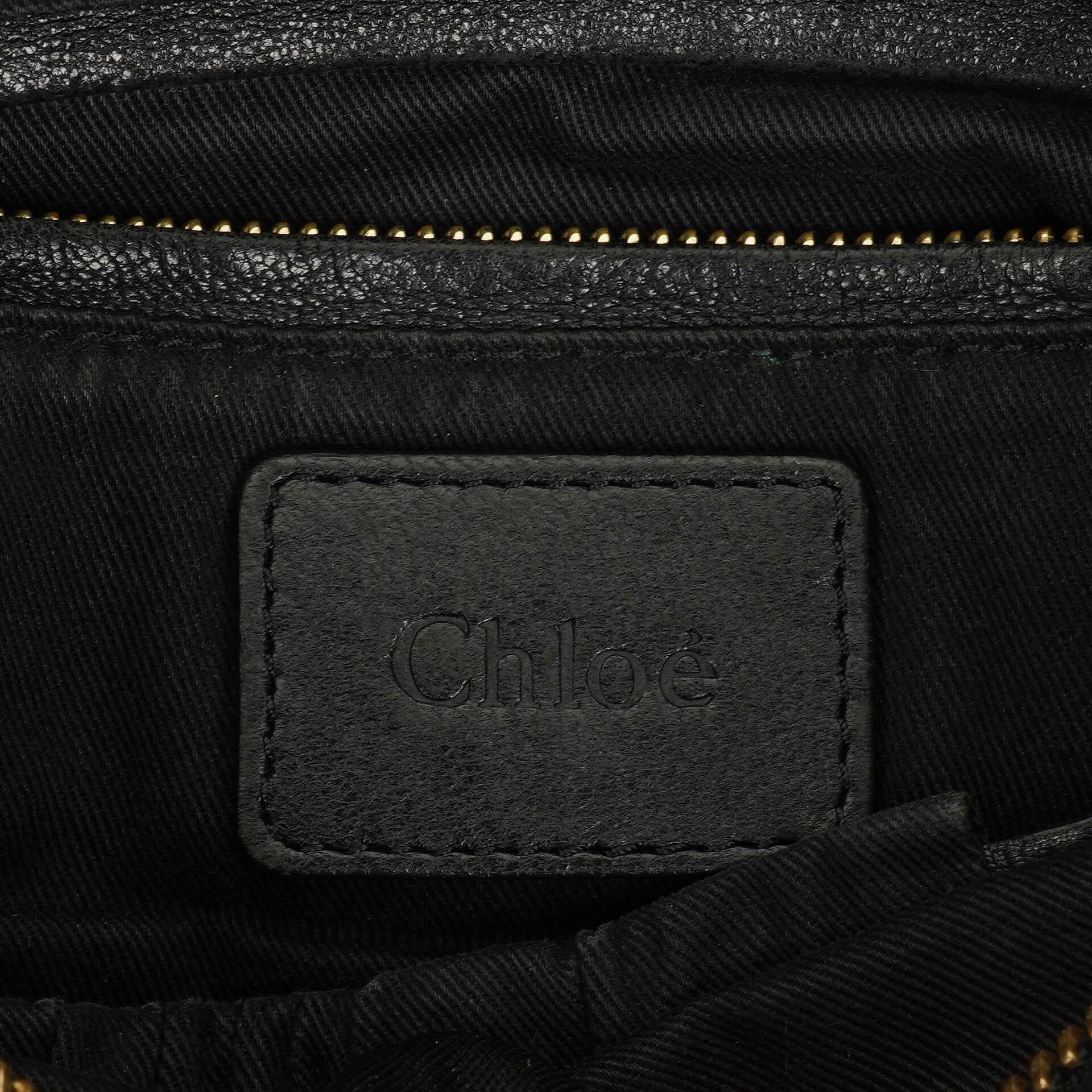 Chloé Marcie Schultertasche aus schwarzem Leder mit Tragegriff