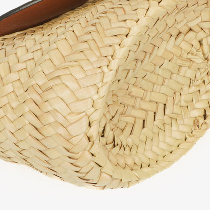 Chloé kleine Marcie Korbtasche aus braunem geflochtenem Raffia und Leder