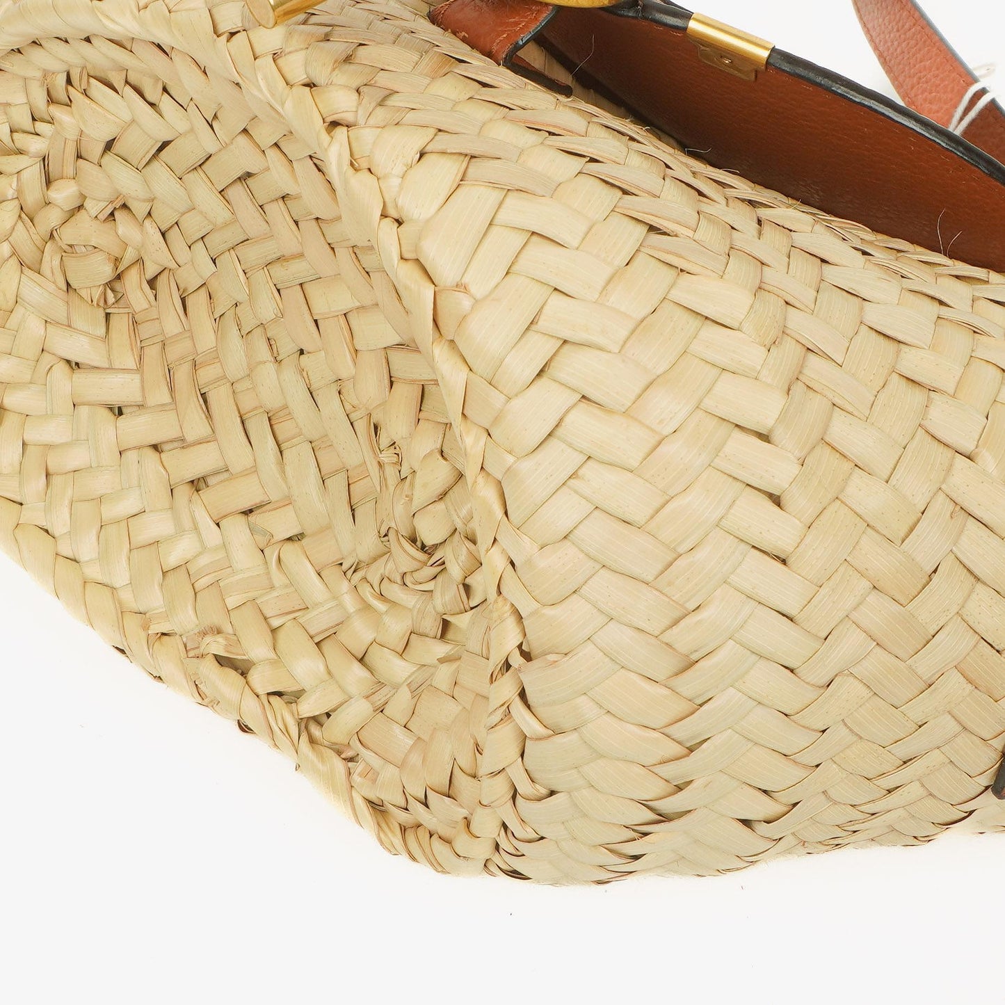 Chloé kleine Marcie Korbtasche aus braunem geflochtenem Raffia und Leder