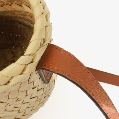 Chloé kleine Marcie Korbtasche aus braunem geflochtenem Raffia und Leder