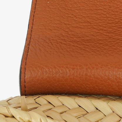Chloé kleine Marcie Korbtasche aus braunem geflochtenem Raffia und Leder