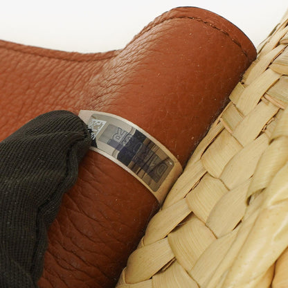 Chloé kleine Marcie Korbtasche aus braunem geflochtenem Raffia und Leder