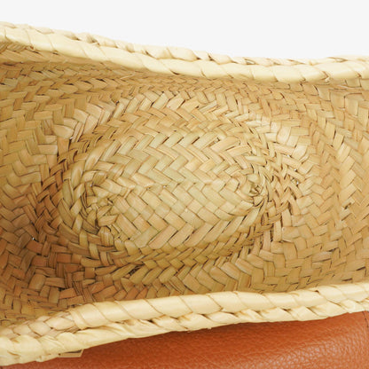 Chloé kleine Marcie Korbtasche aus braunem geflochtenem Raffia und Leder