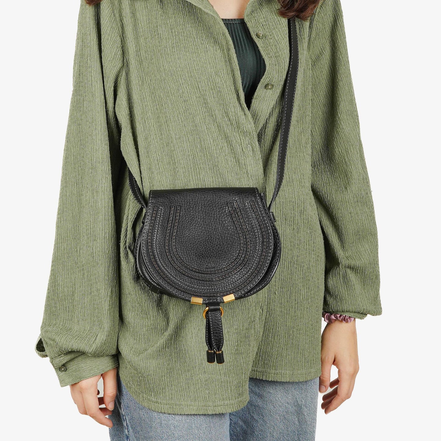 Chloé Marcie Leder Saddle Crossbody Tasche