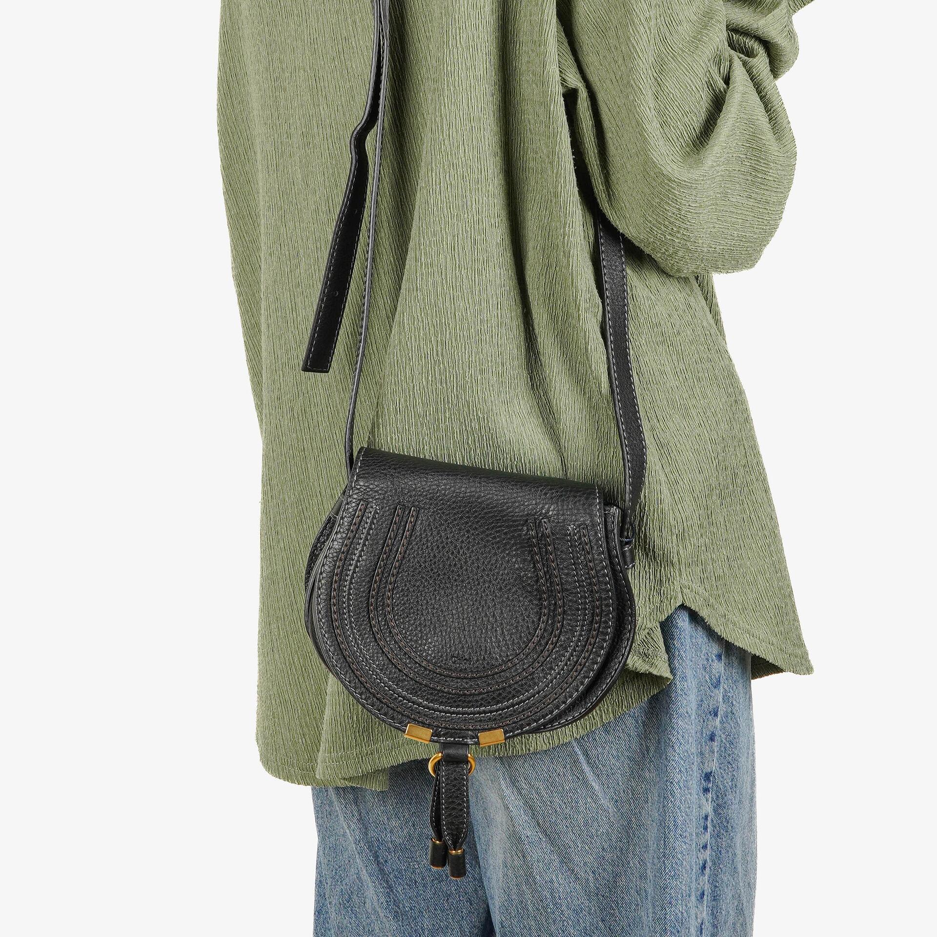 Chloé Marcie Leder Saddle Crossbody Tasche