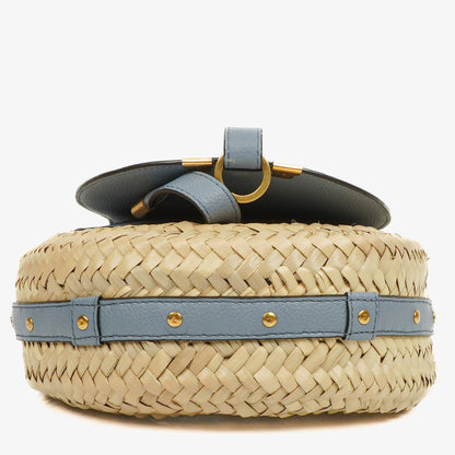Chloé Marcie Basket Crossbody-Tasche aus Raffia und Leder