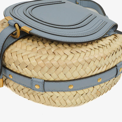 Chloé Marcie Basket Crossbody-Tasche aus Raffia und Leder