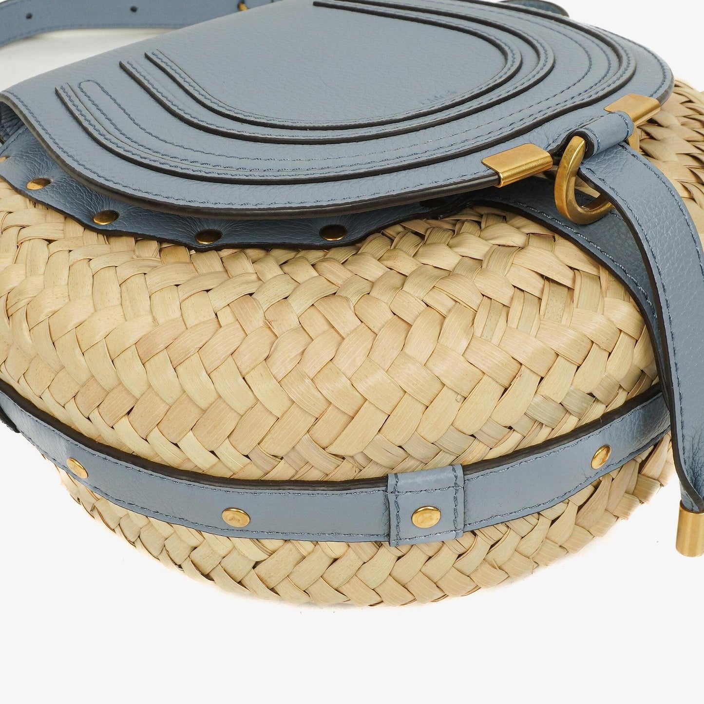 Chloé Marcie Basket Crossbody-Tasche aus Raffia und Leder