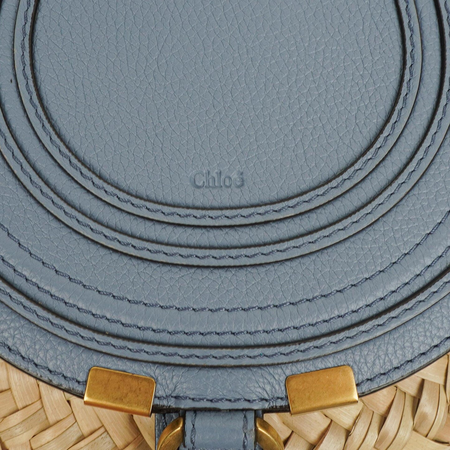 Chloé Marcie Basket Crossbody-Tasche aus Raffia und Leder