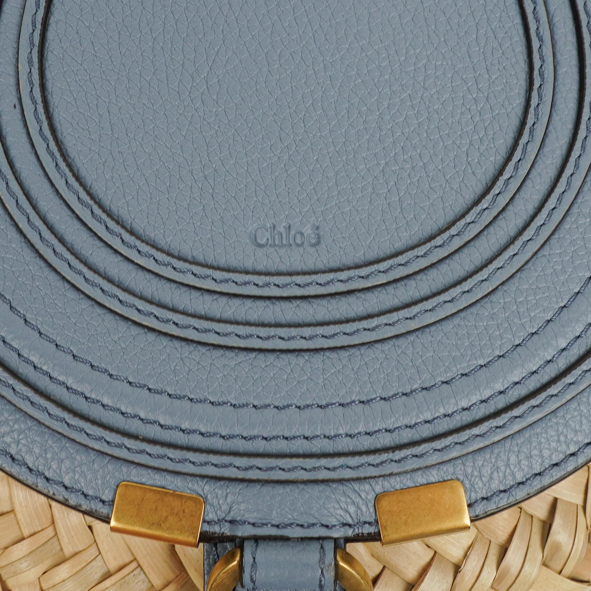 Chloé Marcie Basket Crossbody-Tasche aus Raffia und Leder