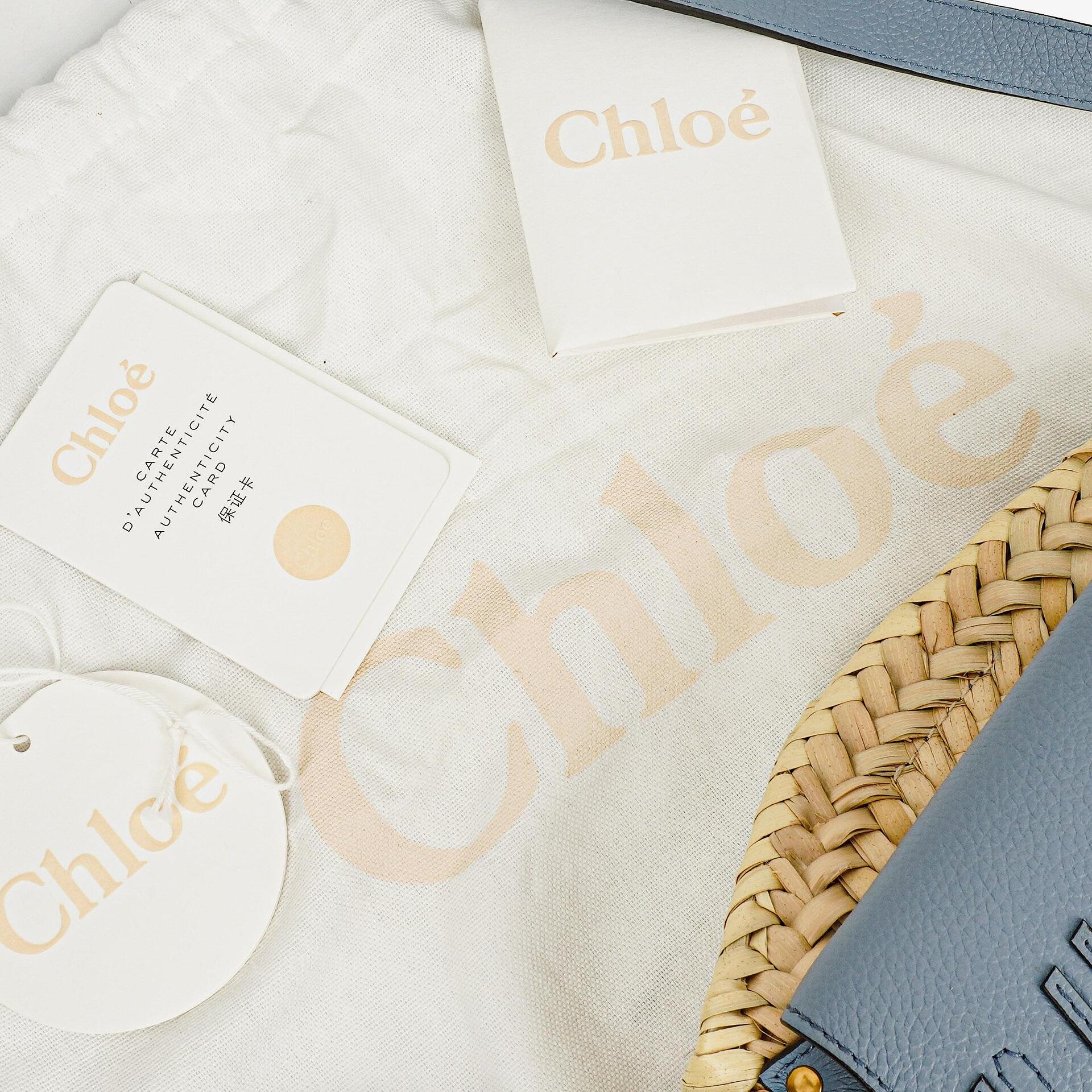 Chloé Marcie Basket Crossbody-Tasche aus Raffia und Leder