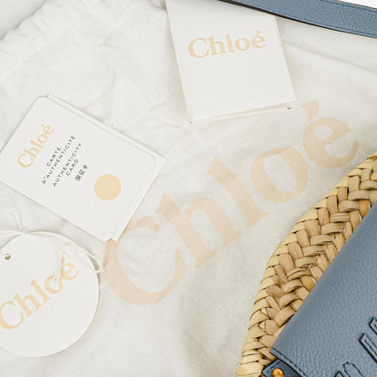 Chloé Marcie Basket Crossbody-Tasche aus Raffia und Leder