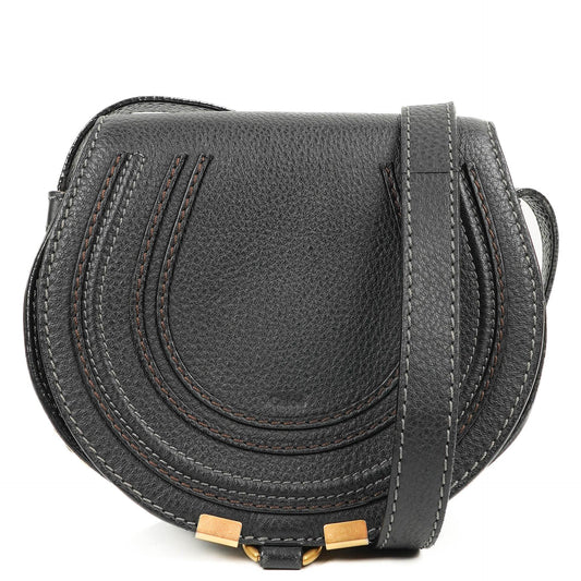 Chloe Marcie Satteltasche Crossbody Schwarz Leder