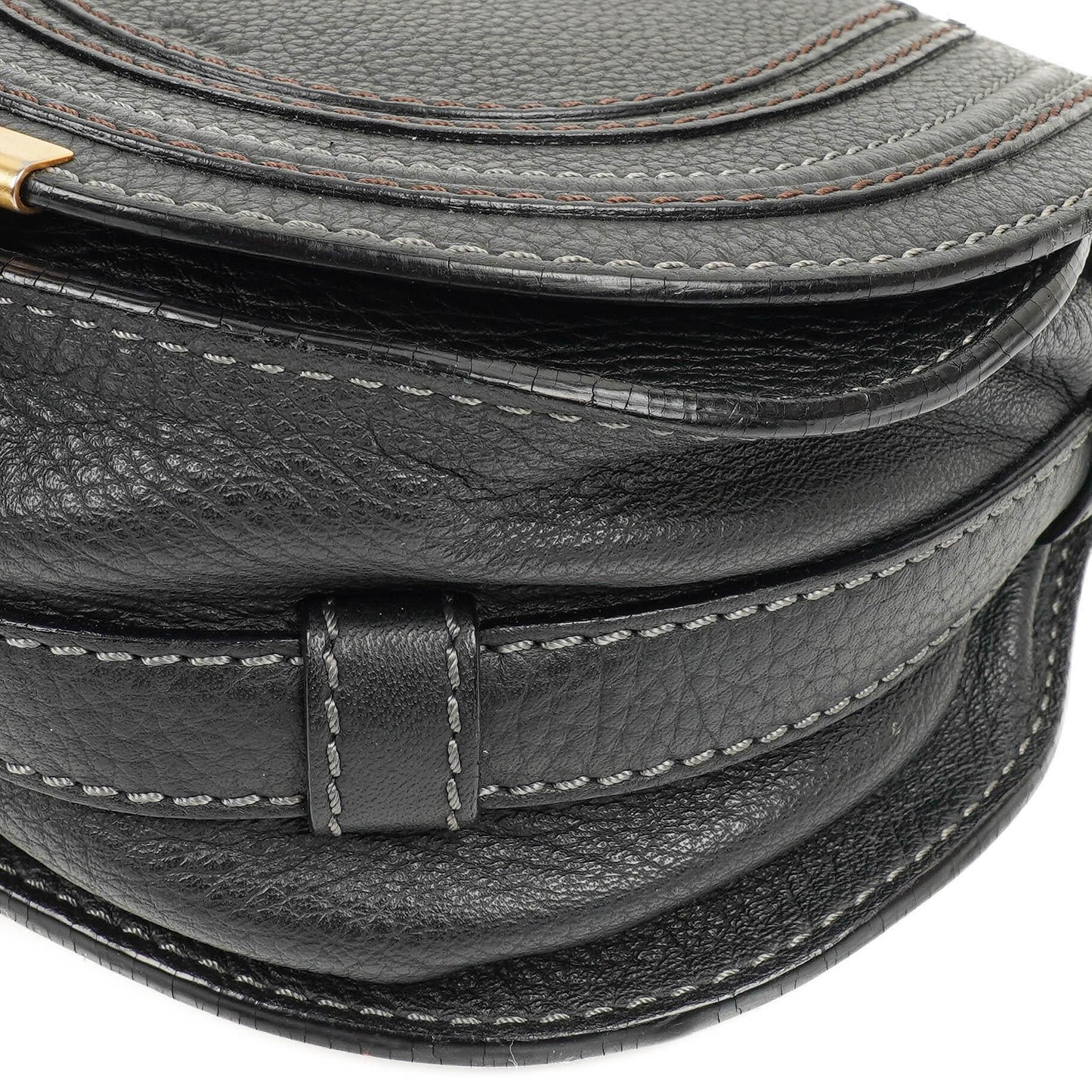 Chloe Marcie Satteltasche Crossbody Schwarz Leder