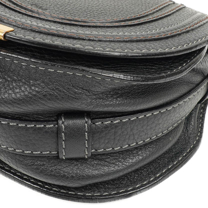 Chloe Marcie Satteltasche Crossbody Schwarz Leder