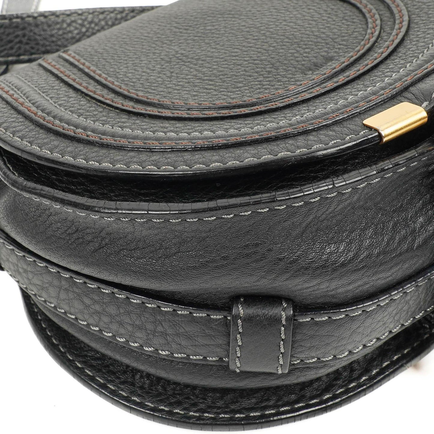 Chloe Marcie Satteltasche Crossbody Schwarz Leder