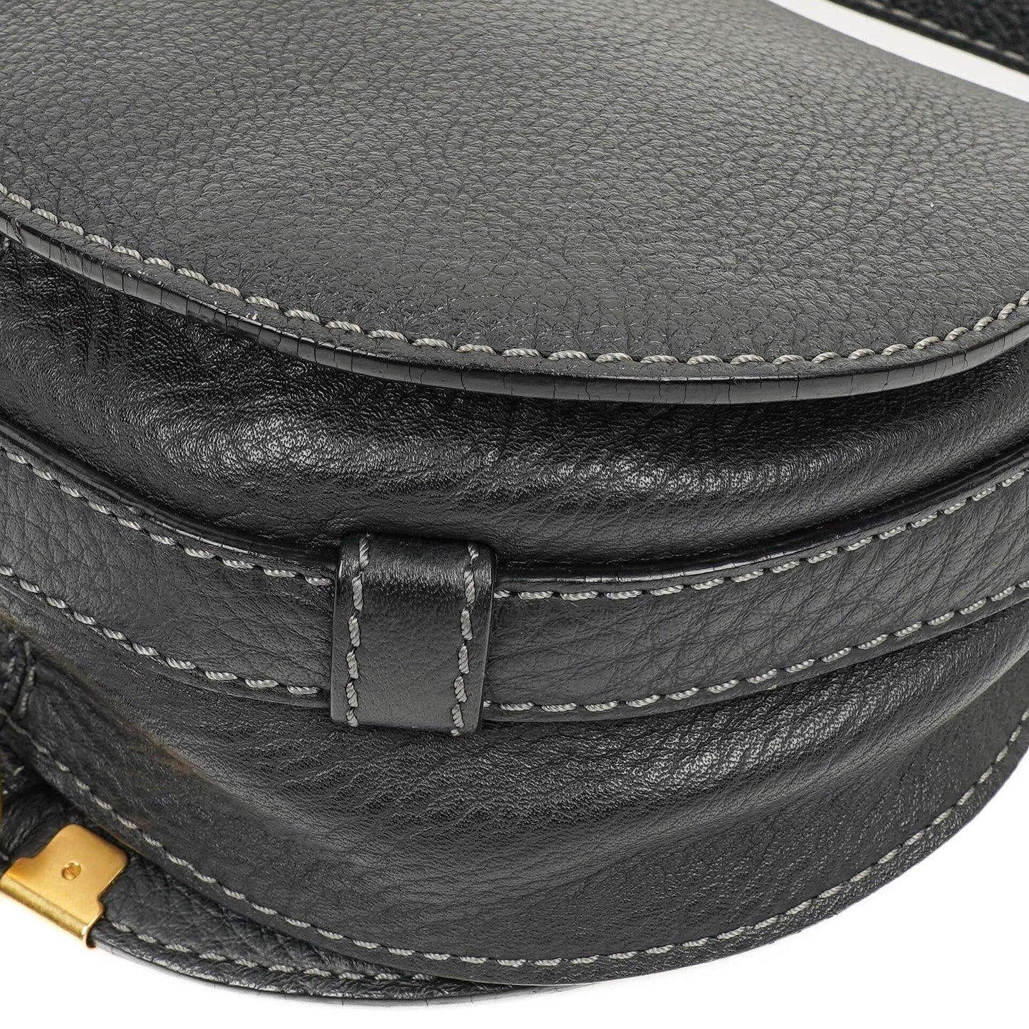 Chloe Marcie Satteltasche Crossbody Schwarz Leder