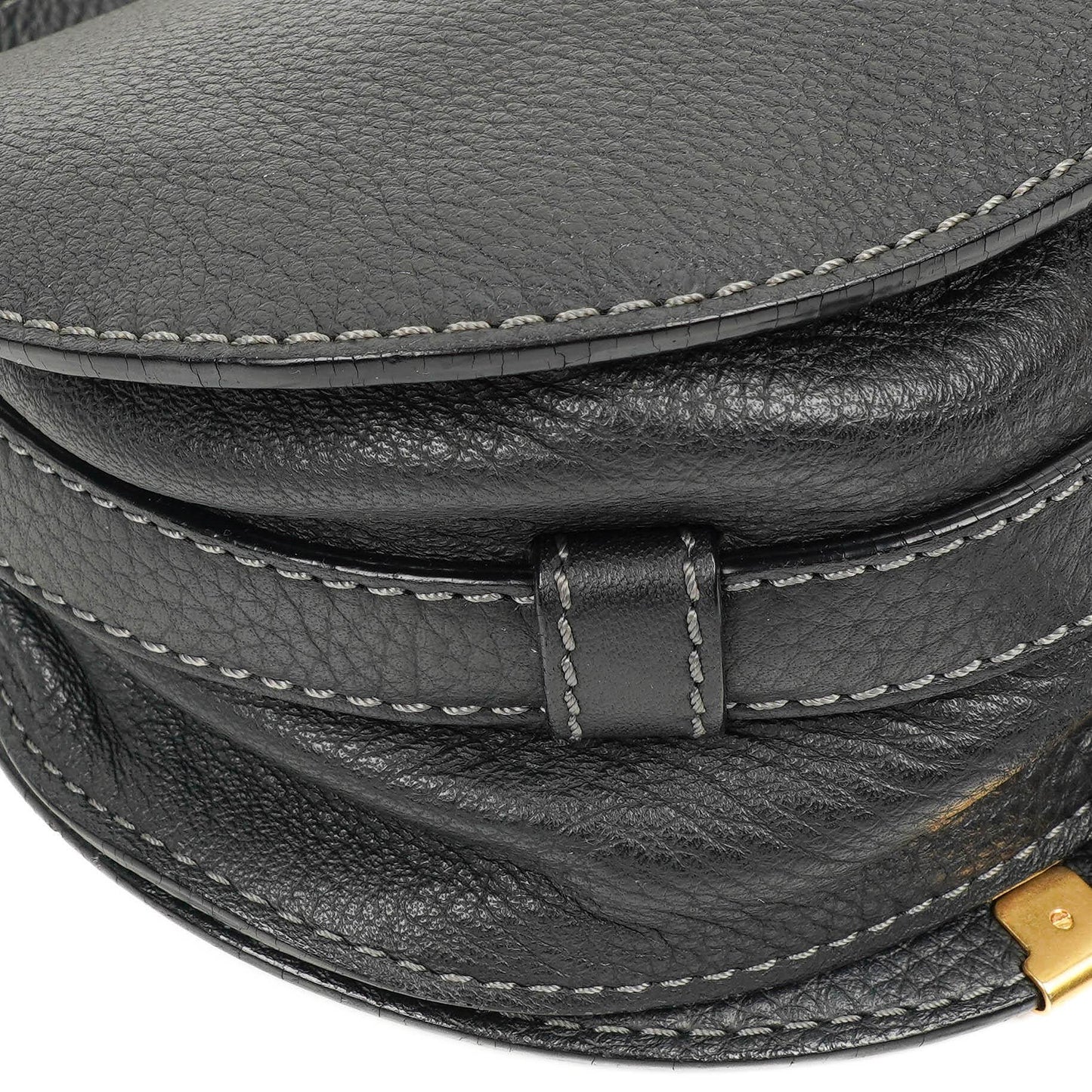 Chloe Marcie Satteltasche Crossbody Schwarz Leder