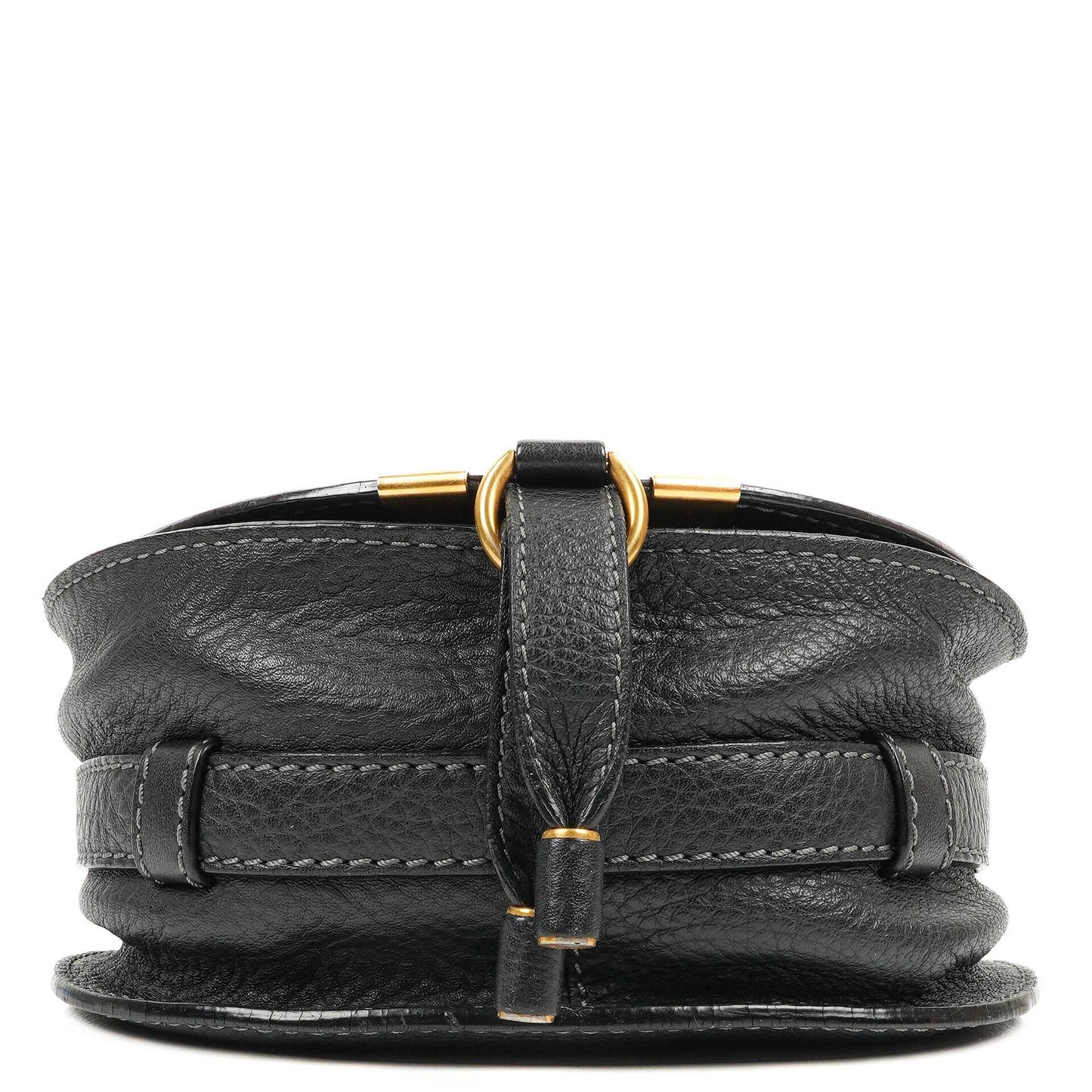 Chloe Marcie Satteltasche Crossbody Schwarz Leder