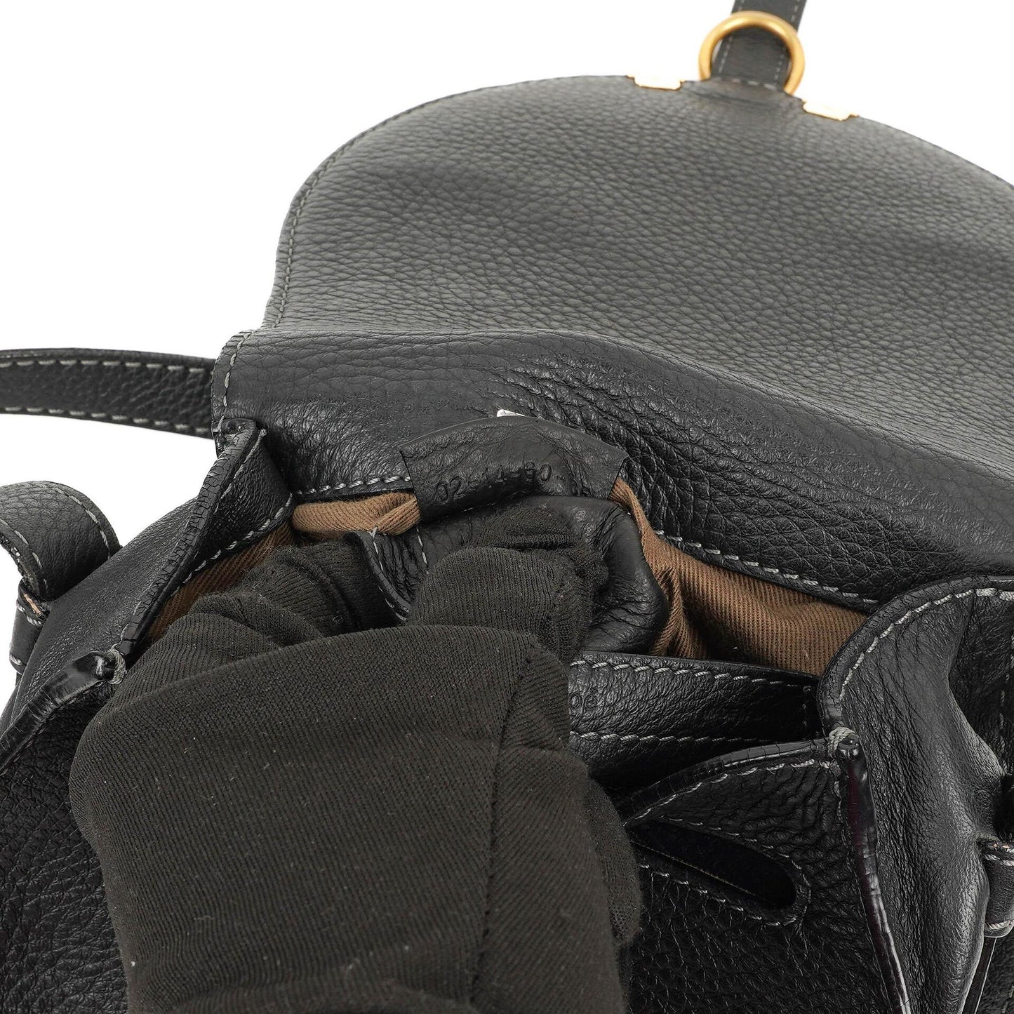 Chloe Marcie Satteltasche Crossbody Schwarz Leder