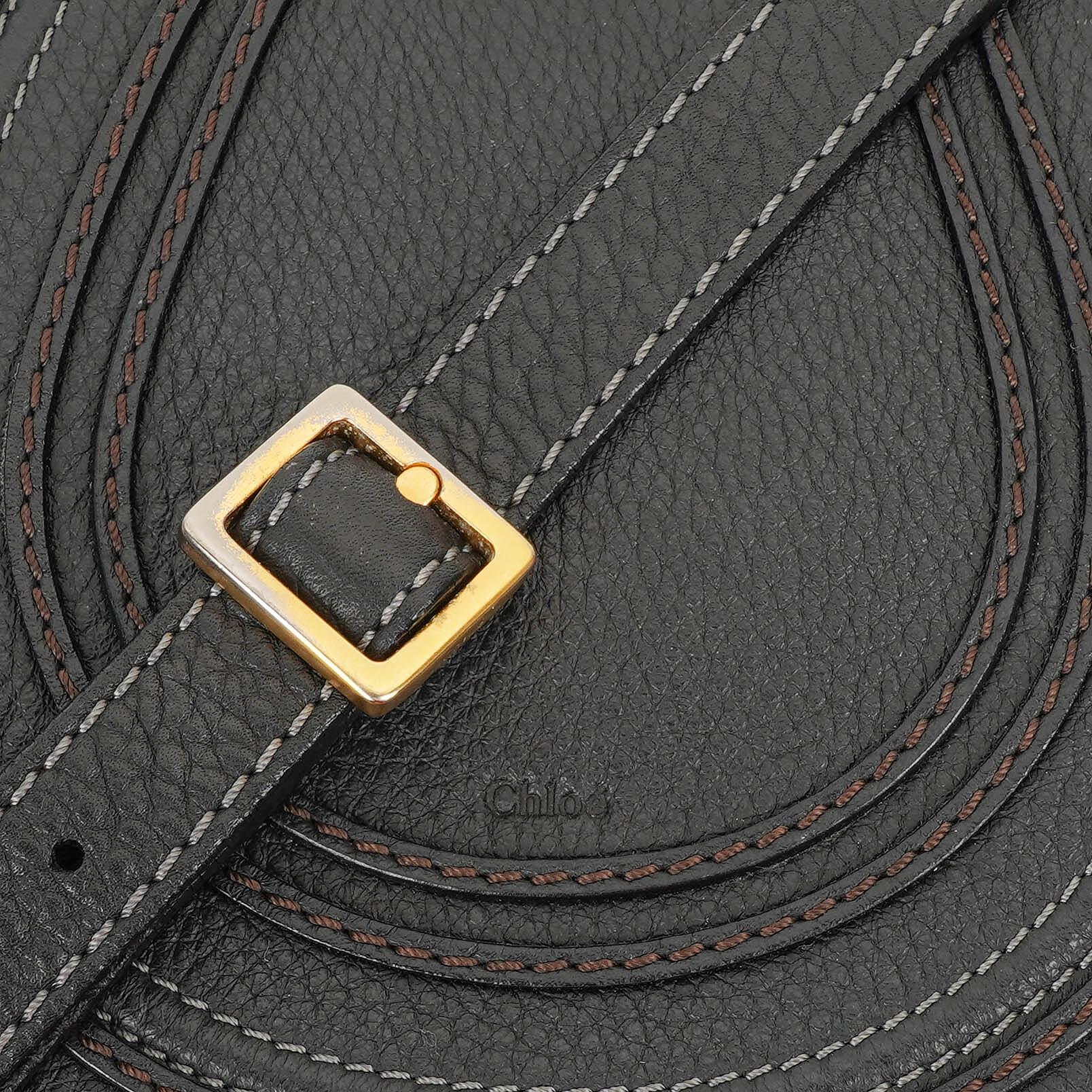 Chloe Marcie Satteltasche Crossbody Schwarz Leder