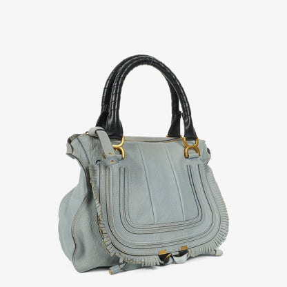 Chloe Marcie Satchel aus blauem Leder