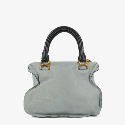 Chloe Marcie Satchel aus blauem Leder