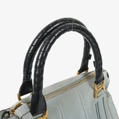 Chloe Marcie Satchel aus blauem Leder