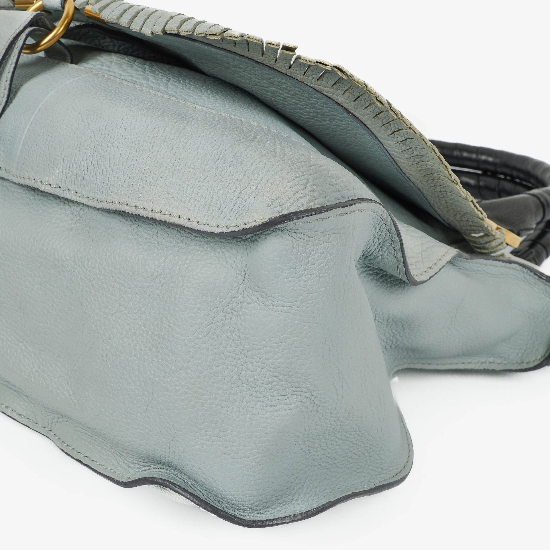 Chloe Marcie Satchel aus blauem Leder