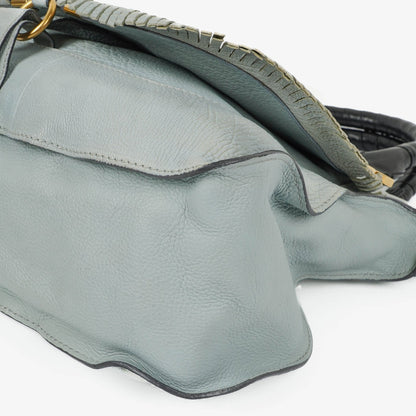 Chloe Marcie Satchel aus blauem Leder