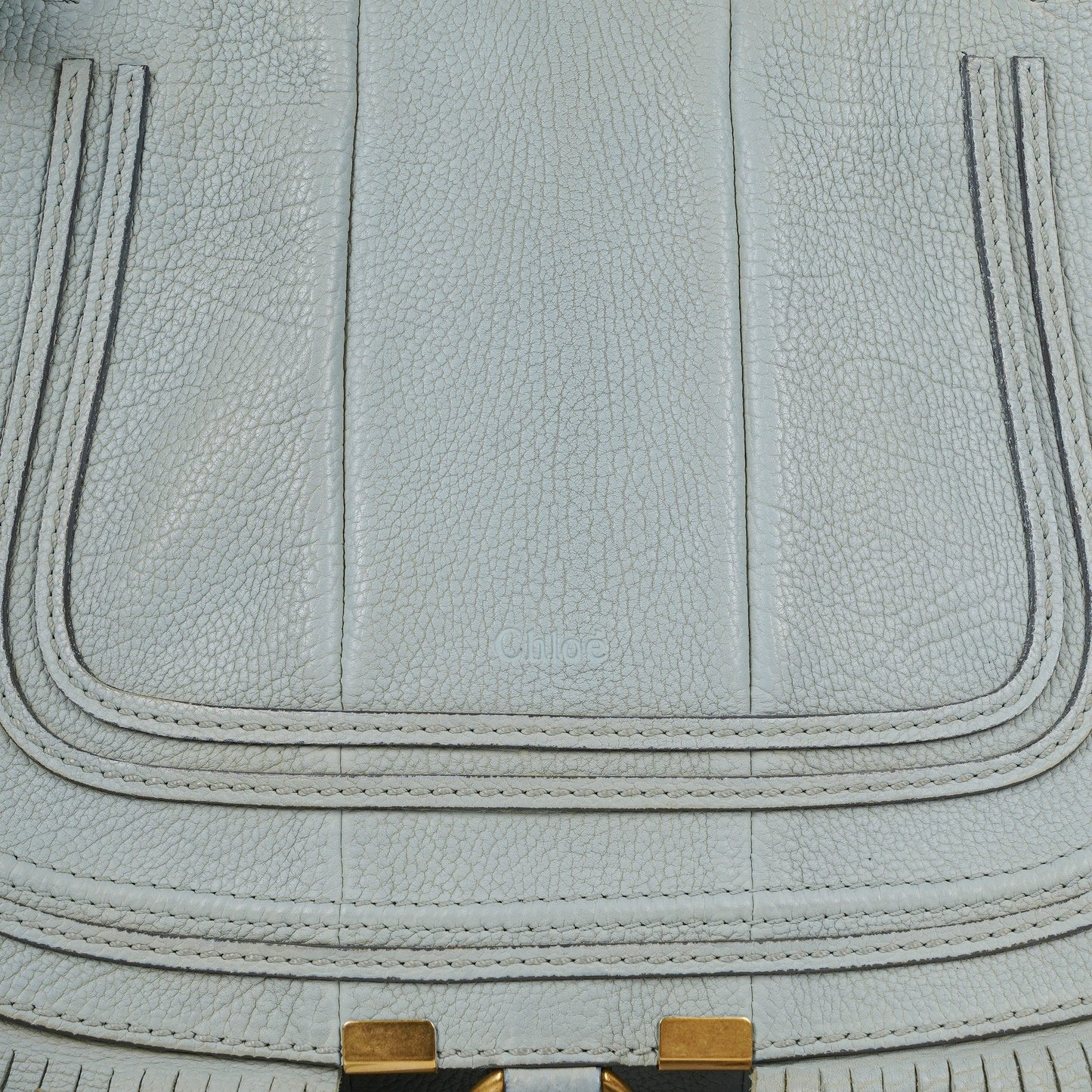 Chloe Marcie Satchel aus blauem Leder