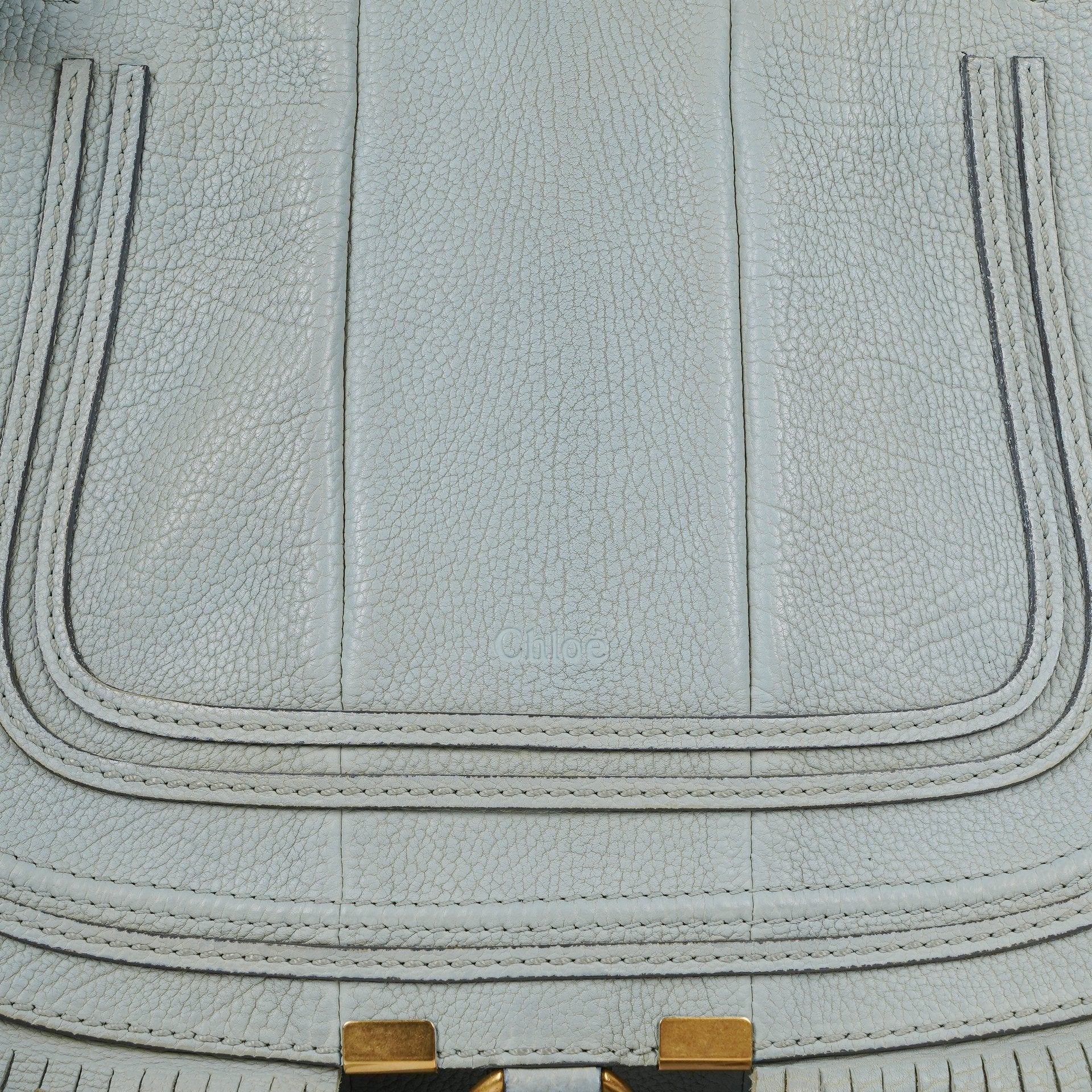Chloe Marcie Satchel aus blauem Leder