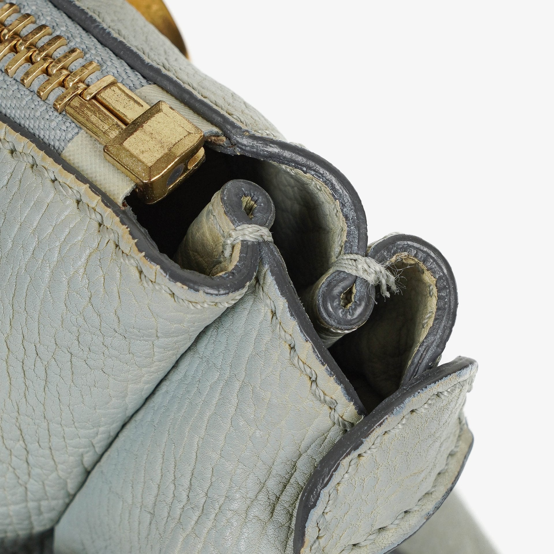 Chloe Marcie Satchel aus blauem Leder