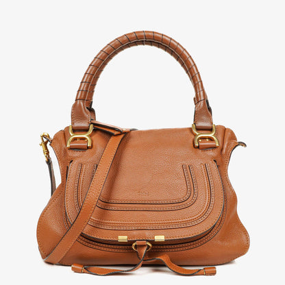 Chloé Marcie Tasche aus braunem genarbtem Leder