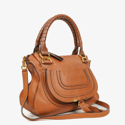 Chloé Marcie Tasche aus braunem genarbtem Leder