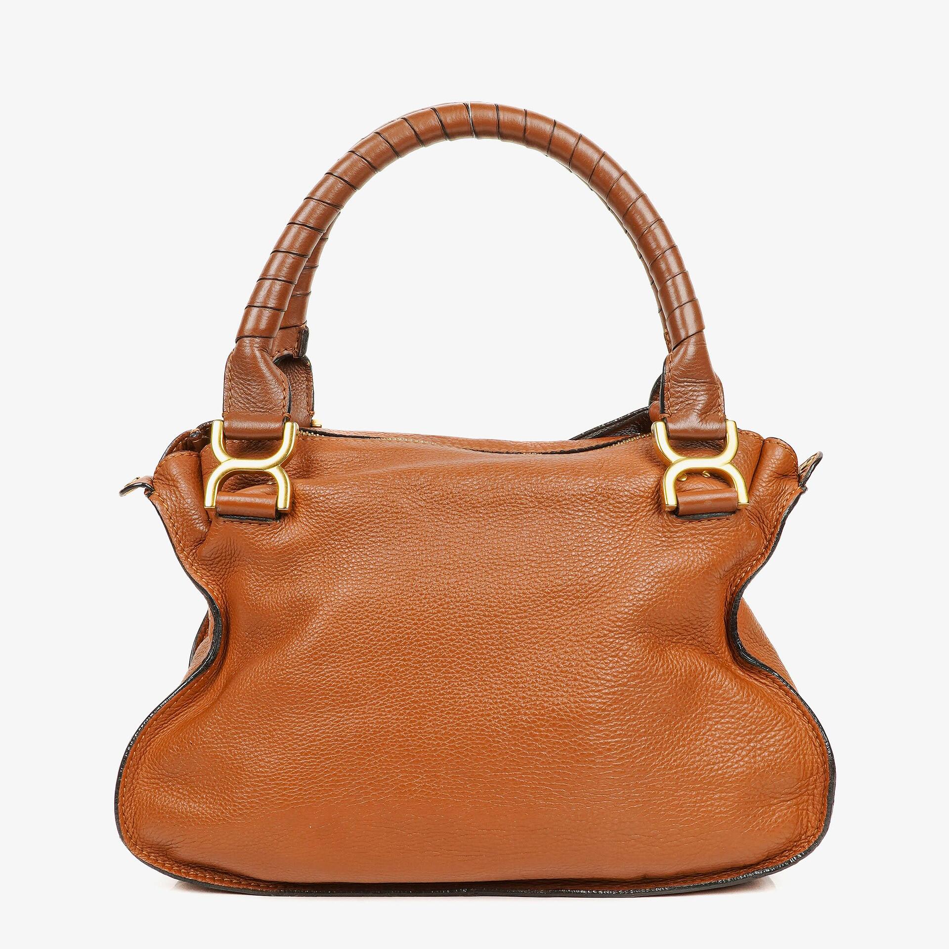 Chloé Marcie Tasche aus braunem genarbtem Leder