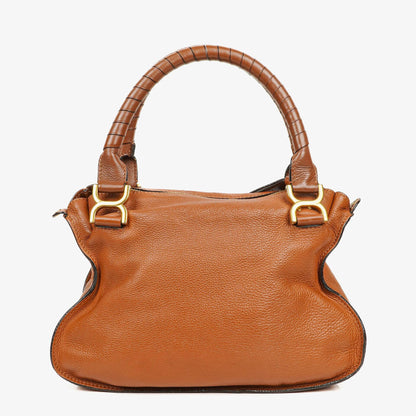 Chloé Marcie Tasche aus braunem genarbtem Leder