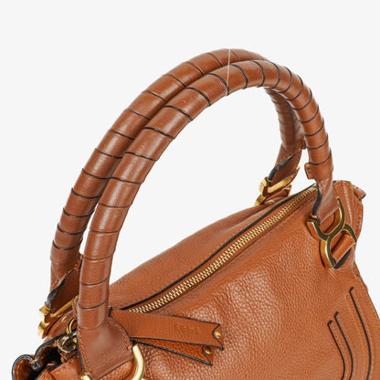 Chloé Marcie Tasche aus braunem genarbtem Leder