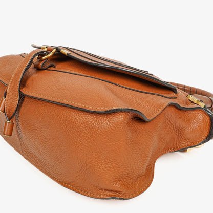 Chloé Marcie Tasche aus braunem genarbtem Leder