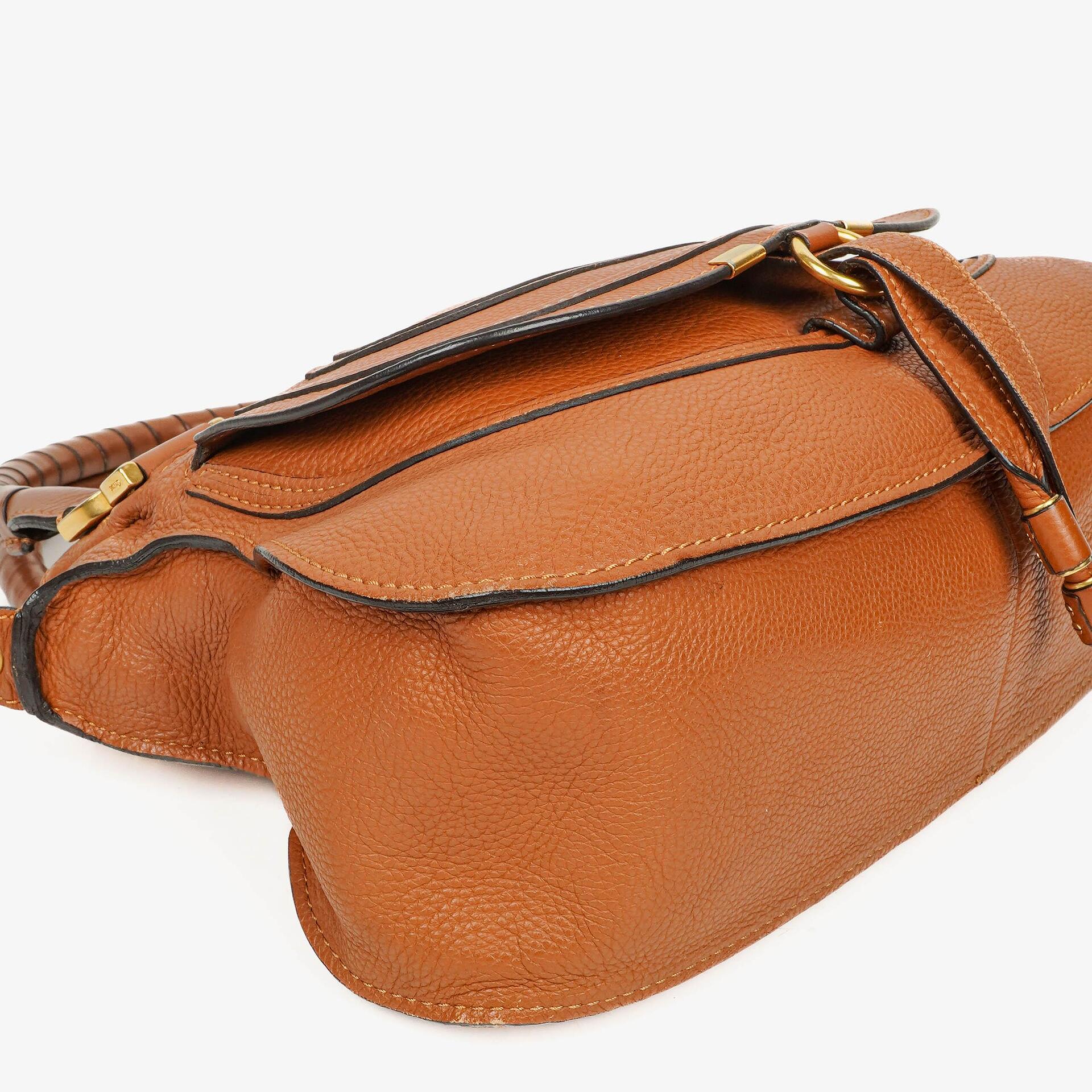 Chloé Marcie Tasche aus braunem genarbtem Leder