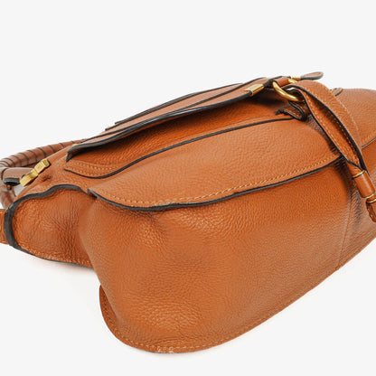 Chloé Marcie Tasche aus braunem genarbtem Leder